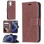 For iPhone 12 mini Crazy Horse Texture Horizontal Flip Leather Case with Holder & Card Slots & Wallet & Photo Frame(Brown)