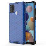 For Samsung Galaxy A21S  Shockproof Honeycomb PC + TPU Case(Blue)