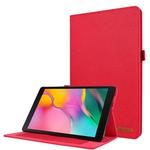 For Samsung Galaxy Tab A7 (2020) Horizontal Flip TPU + Fabric PU Leather Protective Case with Card Slots & Holder(Red)