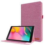 For Samsung Galaxy Tab A7 (2020) Horizontal Flip TPU + Fabric PU Leather Protective Case with Card Slots & Holder(RoseRed)
