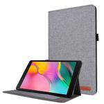 For Samsung Galaxy Tab A7 (2020) Horizontal Flip TPU + Fabric PU Leather Protective Case with Card Slots & Holder(Grey)