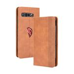 For Asus ROG Phone 3 ZS661KS  Magnetic Buckle Retro Crazy Horse Texture Horizontal Flip Leather Case  , with Holder & Card Slots & Photo Frame(Brown)