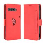 For Asus ROG Phone 3 ZS661KS Wallet Style Skin Feel Calf Pattern Leather Case ，with Separate Card Slot(Red)