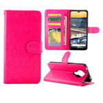 For Nokia5.3 Crazy Horse Texture Leather Horizontal Flip Protective Case with Holder & Card Slots & Wallet & Photo Frame(Magenta)