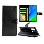 For Huawei P Smart(2020) Crazy Horse Texture Leather Horizontal Flip Protective Case with Holder & Card Slots & Wallet & Photo Frame(Black)