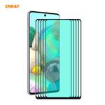 For Samsung Galaxy A71 5 PCS ENKAY Hat-Prince 0.26mm 9H 6D Curved Full Screen Eye Protection Green Film Tempered Glass Protector