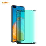 For Huawei P40 5 PCS ENKAY Hat-Prince 0.26mm 9H 6D Curved Full Screen Eye Protection Green Film Tempered Glass Protector