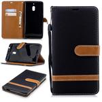 Color Matching Denim Texture Leather Case for Nokia 2.1 (2018) , with Holder & Card Slots & Wallet & Lanyard(Black)