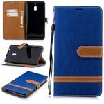 Color Matching Denim Texture Leather Case for Nokia 2.1 (2018) , with Holder & Card Slots & Wallet & Lanyard(Royal Blue)