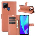 For OPPO Realme C15 Litchi Texture Horizontal Flip Protective Case with Holder & Card Slots & Wallet(Brown)