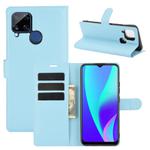 For OPPO Realme C15 Litchi Texture Horizontal Flip Protective Case with Holder & Card Slots & Wallet(Blue)