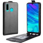 For Huawei P30 lite R64 Texture Single Vertical Flip Leather Protective Case with Card Slots & Photo Frame(Black)