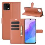 For Huawei Enjoy 20 Litchi Texture Horizontal Flip Protective Case with Holder & Card Slots & Wallet(Brown)