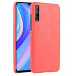 For Huawei P Smart S Shockproof Crocodile Texture PC + PU Case(Red)