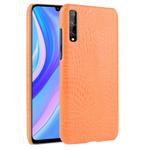 For Huawei P Smart S Shockproof Crocodile Texture PC + PU Case(Orange)