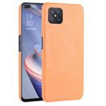 For Oppo Reno4 Z 5G/A92S Shockproof Crocodile Texture PC + PU Case(Orange)