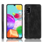 For Samsung Galaxy A41 Shockproof Sewing Cow Pattern Skin PC + PU + TPU Case(Black)