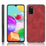 For Samsung Galaxy A41 Shockproof Sewing Cow Pattern Skin PC + PU + TPU Case(Red)