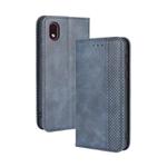 For Samsung Galaxy A01 Core / M01 Core Magnetic Buckle Retro Crazy Horse Texture Horizontal Flip Leather Case with Holder & Card Slots & Photo Frame(Blue)