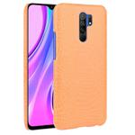 For Xiaomi Redmi 9 Shockproof Crocodile Texture PC + PU Case(Orange)