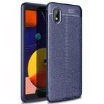 For Samsung Galaxy A01 Core/M01Core Litchi Texture TPU Shockproof Case(Navy Blue)