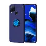 For OPPO Realme C15 Metal Ring Holder 360 Degree Rotating TPU Case(Blue+Blue)