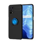 For OPPO Realme V5 Metal Ring Holder 360 Degree Rotating TPU Case(Black+Blue)