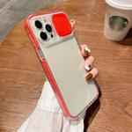 3 in 1 TPU + PC Transparent Phone Case with Sliding Camera Cover For iPhone 13 Pro(Red)