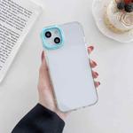 For iPhone 13 For  iPhone 13 Macaron Lens Frame Transparent TPU Phone Case(Blue)