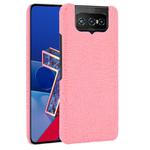 For Asus Zenfone 7 ZS670KS/ 7 Pro ZS671KS Shockproof Crocodile Texture PC + PU Case(Pink)