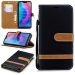 Color Matching Denim Texture Leather Case for Xiaomi Redmi 6 Pro, with Holder & Card Slots & Wallet & Lanyard(Black)
