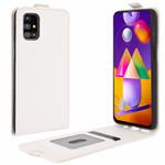 For Samsung Galaxy M31s R64 Texture Single Vertical Flip Leather Protective Case with Card Slots & Photo Frame(White)