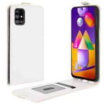 For Samsung Galaxy M31s R64 Texture Single Vertical Flip Leather Protective Case with Card Slots & Photo Frame(White)