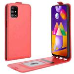 For Samsung Galaxy M31s R64 Texture Single Vertical Flip Leather Protective Case with Card Slots & Photo Frame(Red)