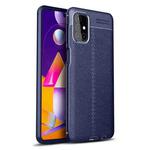 For Samsung Galaxy M31s Litchi Texture TPU Shockproof Case(Navy Blue)