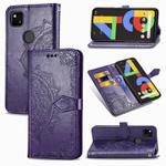 For OPPO Reno 4 Pro 5G  Mandala Flower Embossed Horizontal Flip Leather Case with Bracket / Card Slot / Wallet / Lanyard(Purple)