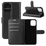 For iPhone 12 Pro Max Litchi Texture Horizontal Flip Protective Case with Holder & Card Slots & Wallet(Black)