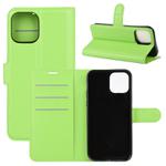 For iPhone 12 Pro Max Litchi Texture Horizontal Flip Protective Case with Holder & Card Slots & Wallet(Green)