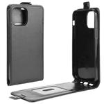 For iPhone 12 Pro Max R64 Texture Single Vertical Flip Leather Protective Case with Card Slots & Photo Frame(Black)