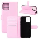 For iPhone 12 mini Litchi Texture Horizontal Flip Protective Case with Holder & Card Slots & Wallet(Pink)