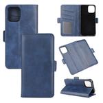 For iPhone 12 mini Dual-side Magnetic Buckle Horizontal Flip Leather Case with Holder & Card Slots & Wallet(Dark Blue)