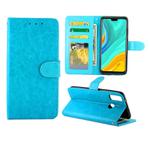 For Huawei Y8S Crazy Horse Texture Leather Horizontal Flip Protective Case with Holder & Card Slots & Wallet & Photo Frame(baby Blue)
