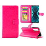 For OPPO Realme X3 / X50 Crazy Horse Texture Leather Horizontal Flip Protective Case with Holder & Card Slots & Wallet & Photo Frame(Magenta)