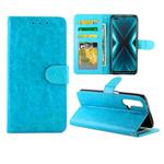 For OPPO Realme X3 / X50 Crazy Horse Texture Leather Horizontal Flip Protective Case with Holder & Card Slots & Wallet & Photo Frame(baby Blue)
