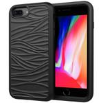 For iPhone 6/7/8G Wave Pattern 3 in 1 Silicone+PC Shockproof Protective Case(Black)