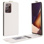 For Samsung Galaxy Note20 Ultra 5G R64 Texture Single Vertical Flip Leather Protective Case with Card Slots & Photo Frame(White)