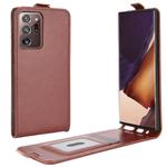 For Samsung Galaxy Note20 Ultra 5G R64 Texture Single Vertical Flip Leather Protective Case with Card Slots & Photo Frame(Brown)