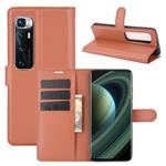 For Xiaomi Mi 10 Ultra Litchi Texture Horizontal Flip Protective Case with Holder & Card Slots & Wallet(Brown)
