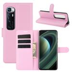 For Xiaomi Mi 10 Ultra Litchi Texture Horizontal Flip Protective Case with Holder & Card Slots & Wallet(Pink)