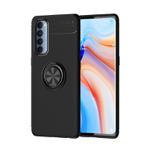 For OPPO Reno 4 Pro 4G Metal Ring Holder 360 Degree Rotating TPU Case(Black+Black)